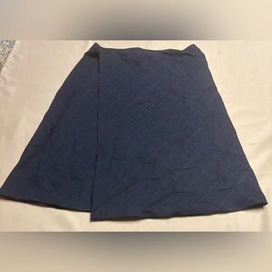 Vtg GAP Knee Length Skirt Size 10 Wool Blend Wrap Black? Diamond‎ Argyle Flaw